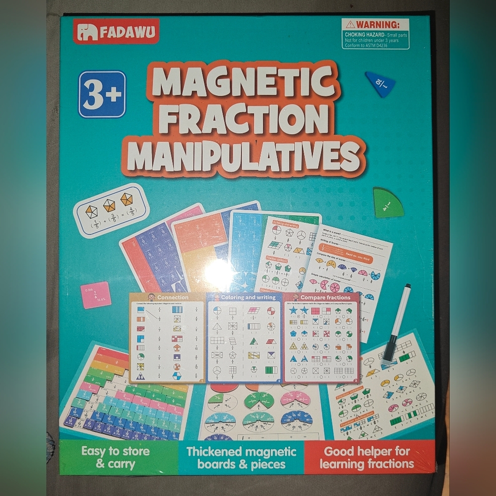Magnetic Fraction Educational Puzzle Book Math Learning Toys for Kids
